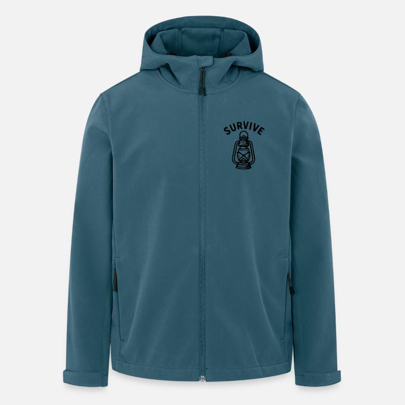 Überleben - Laterne - Recycelte Männer Softshell-Jacke von Stanley/Stella - Dunkles Petrol