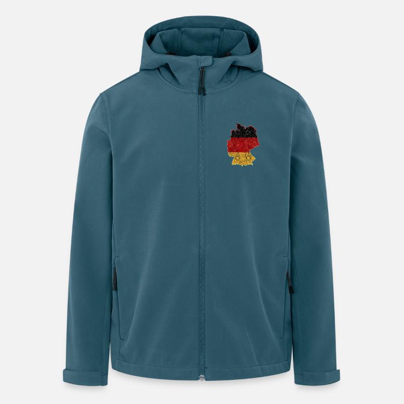Deutschland - Chip - Recycelte Männer Softshell-Jacke von Stanley/Stella - Dunkles Petrol