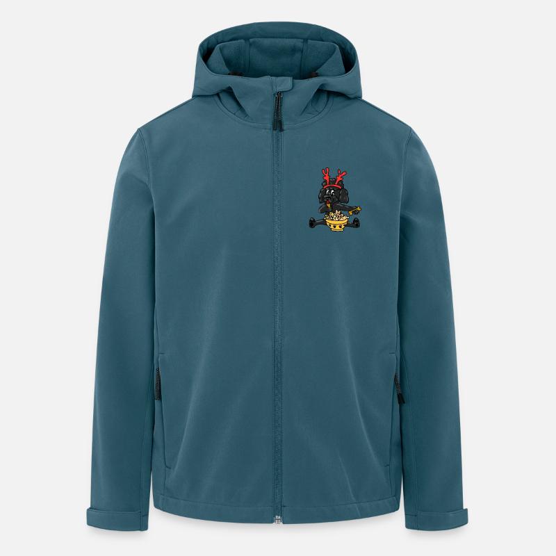 Weihnachten Pudel mit Geweih  - Recycelte Männer Softshell-Jacke von Stanley/Stella - Dunkles Petrol
