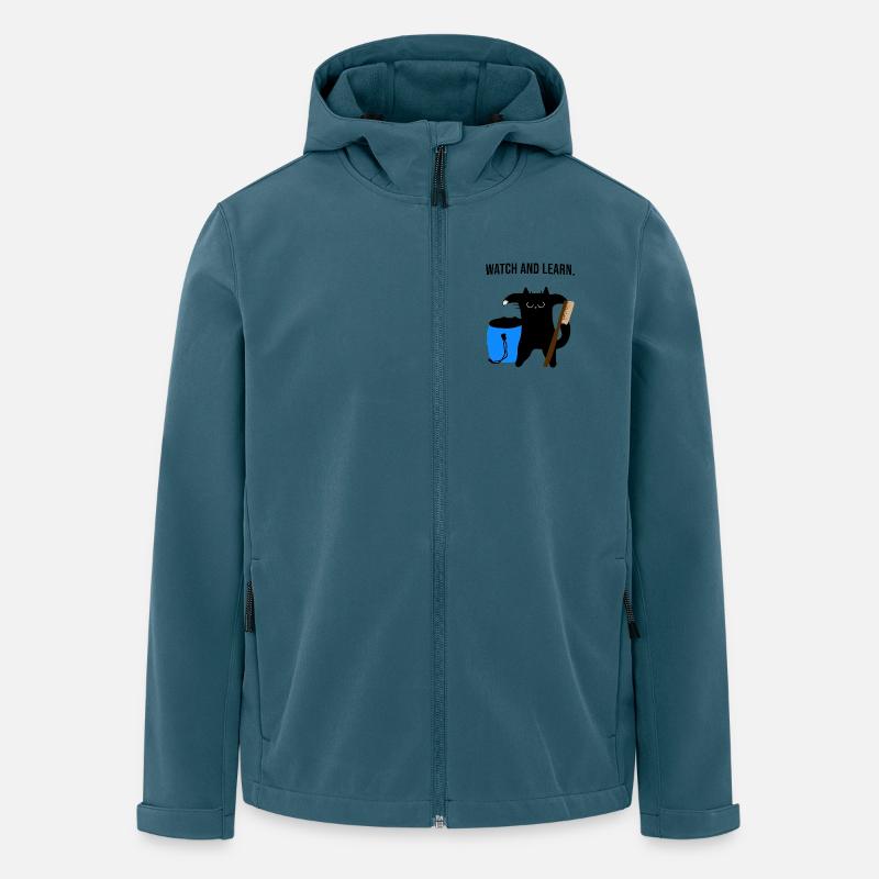 mürrische Boulder Katze motiviert zu klettern - Veste softshell homme en polyester recyclé Stanley/Stella - bleu pétrole foncé