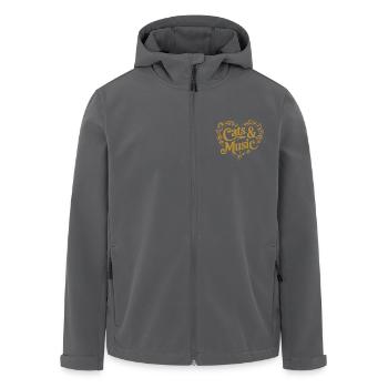 Cats and Music Musical Notes and Staff - Men’s Recycled Softshell Jacket by Stanley/Stella - stargazer - Front - AI Model Male 185 light (185cm)