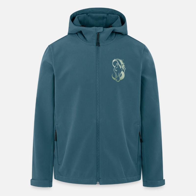 Silhouette Pferd Unendliche Liebe - Recycelte Männer Softshell-Jacke von Stanley/Stella - Dunkles Petrol