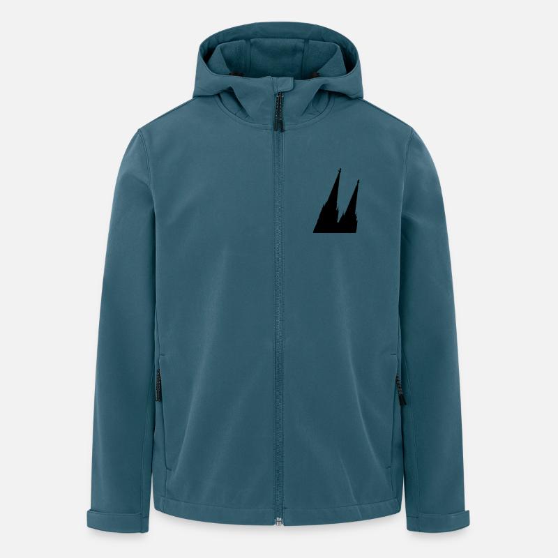 Schräger Kölner Dom in Köln - Recycelte Männer Softshell-Jacke von Stanley/Stella - Dunkles Petrol