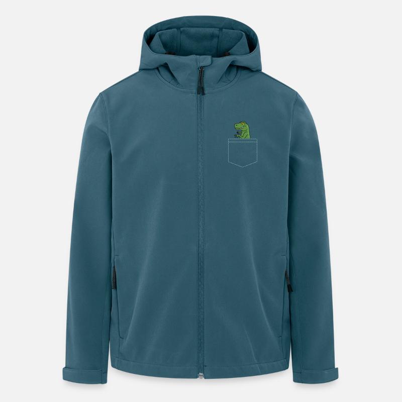 Dinosaurier T-Rex - Recycelte Männer Softshell-Jacke von Stanley/Stella - Dunkles Petrol