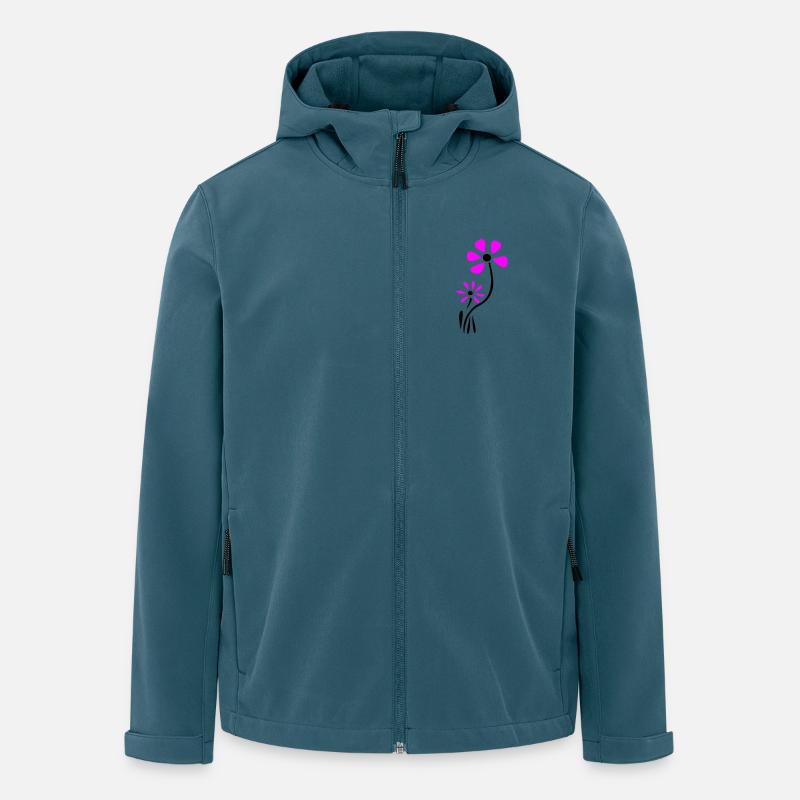 Blüten Fantasie - Recycelte Männer Softshell-Jacke von Stanley/Stella - Dunkles Petrol