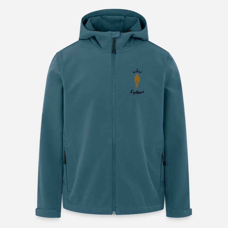 Radfahrergold auf Schwarz - Recycelte Männer Softshell-Jacke von Stanley/Stella - Dunkles Petrol