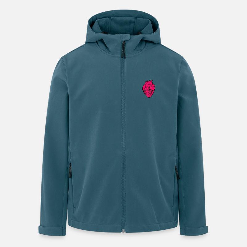 Herz - Recycelte Männer Softshell-Jacke von Stanley/Stella - Dunkles Petrol