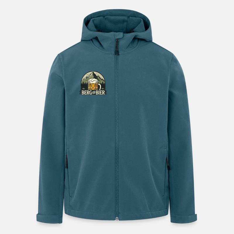 Berg und Bier V2 - Recycelte Männer Softshell-Jacke von Stanley/Stella - Dunkles Petrol