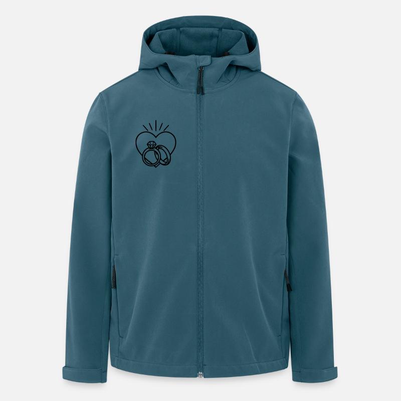 Hochzeit - Ring und Herz - Recycelte Männer Softshell-Jacke von Stanley/Stella - Dunkles Petrol
