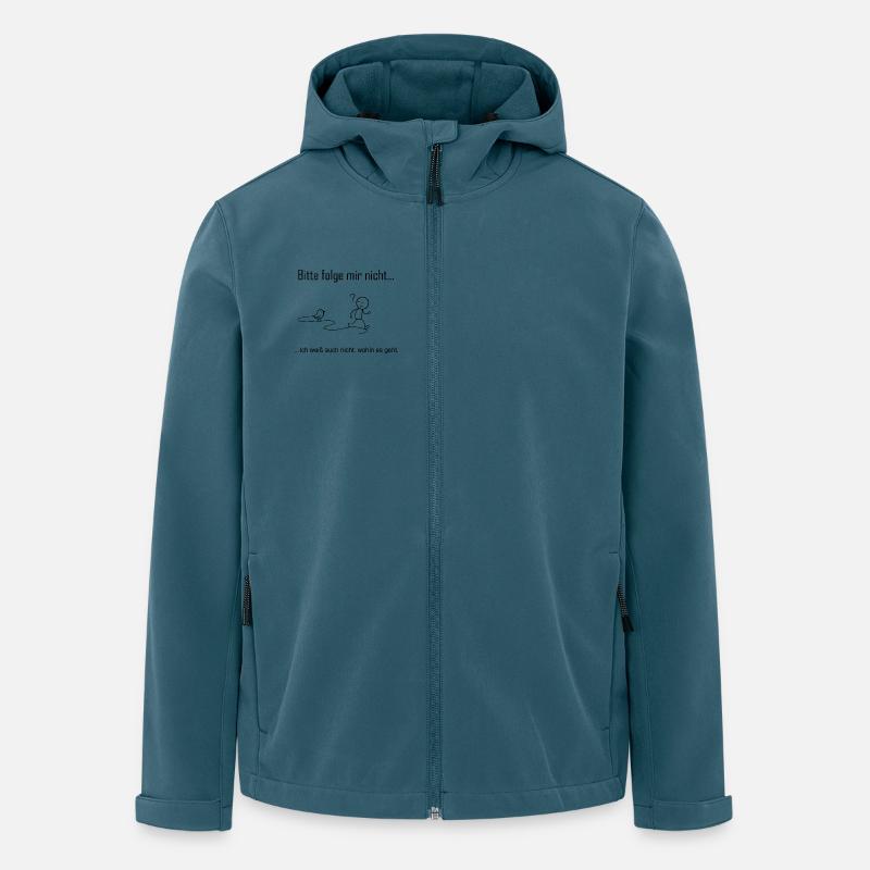 Lustiges Strichmännchen Shirt – Bitte nicht folgen - Recycelte Männer Softshell-Jacke von Stanley/Stella - Dunkles Petrol