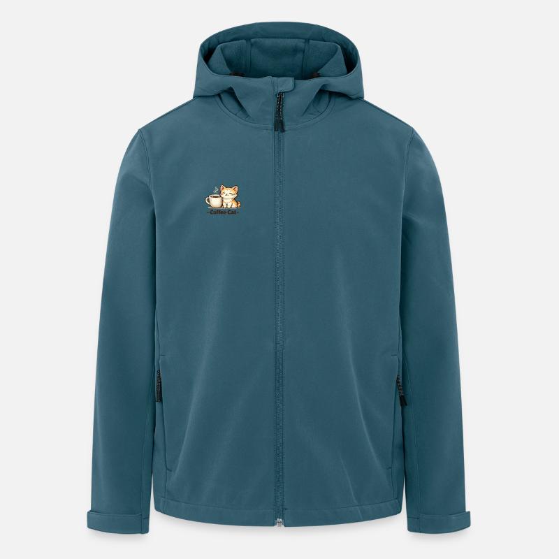 Coffee Kitten Illustration - Men’s Recycled Softshell Jacket by Stanley/Stella - stargazer
