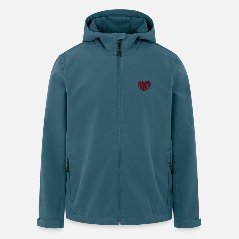 Mom Herz rot bestickt - Recycelte Männer Softshell-Jacke von Stanley/Stella - Dunkles Petrol
