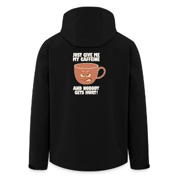 Donnez-moi simplement ma caféine et personne ne sera blessé - Veste softshell homme en polyester recyclé Stanley/Stella - noir - Dos - AI Model Male 185 light (185cm)