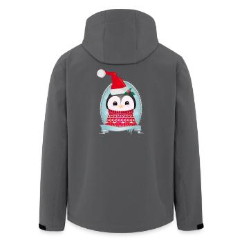 weihnachtlicher Pinguin mit Strickpullover & Mütze - Recycelte Männer Softshell-Jacke von Stanley/Stella - Schwarz - Hinten - AI Model Male 185 light (185cm)