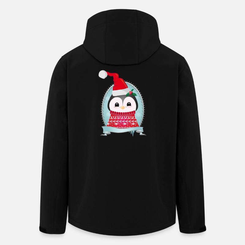 weihnachtlicher Pinguin mit Strickpullover & Mütze - Recycelte Männer Softshell-Jacke von Stanley/Stella - Schwarz