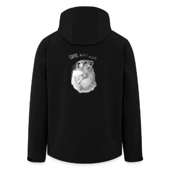 Plaisir de hamster au café - Veste softshell homme en polyester recyclé Stanley/Stella - noir - Dos - AI Model Male 185 light (185cm)