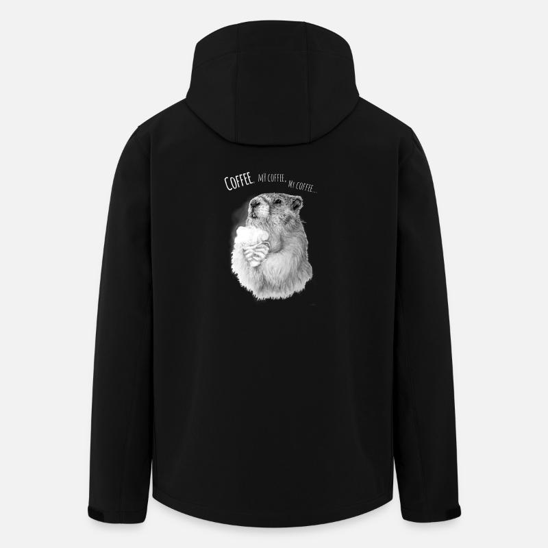 Kaffeehamster Genuss - Recycelte Männer Softshell-Jacke von Stanley/Stella - Schwarz