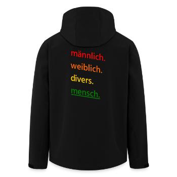 homme, femme, femme, divers, homme femme - Veste softshell homme en polyester recyclé Stanley/Stella - noir - Dos - AI Model Male 185 light (185cm)