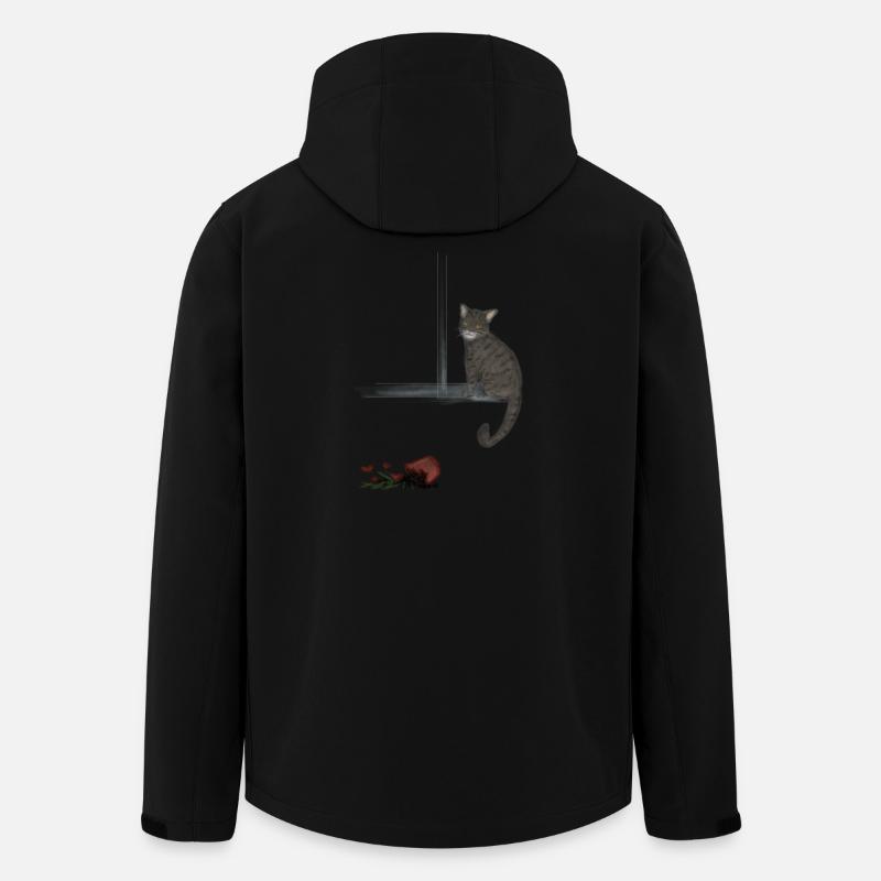 Moonlit tabby and fallen rose - Men’s Recycled Softshell Jacket by Stanley/Stella - black