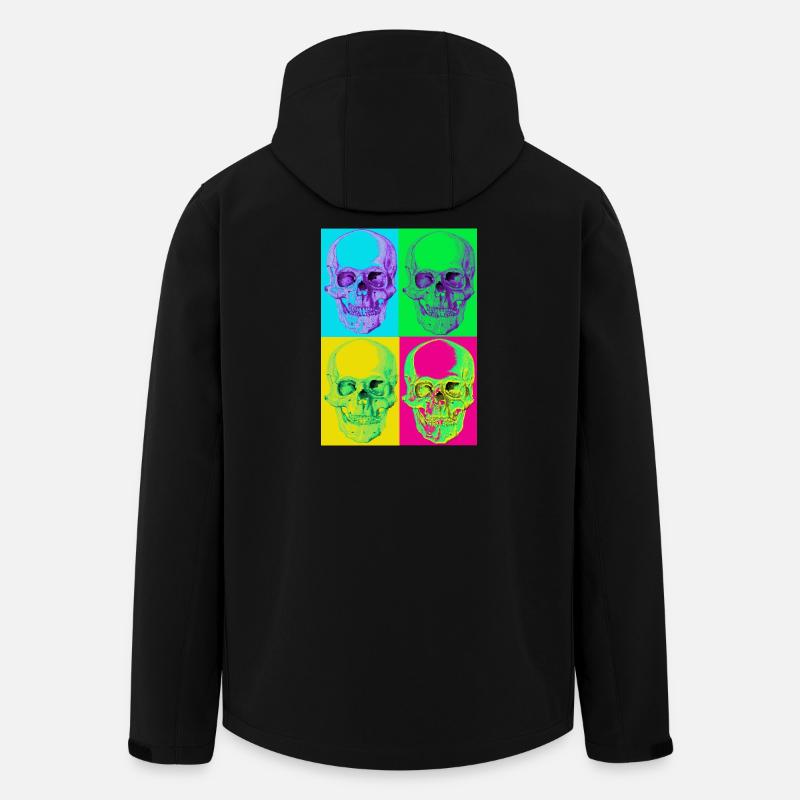 Pop Art Four-Colour Skull - Men’s Recycled Softshell Jacket by Stanley/Stella - black