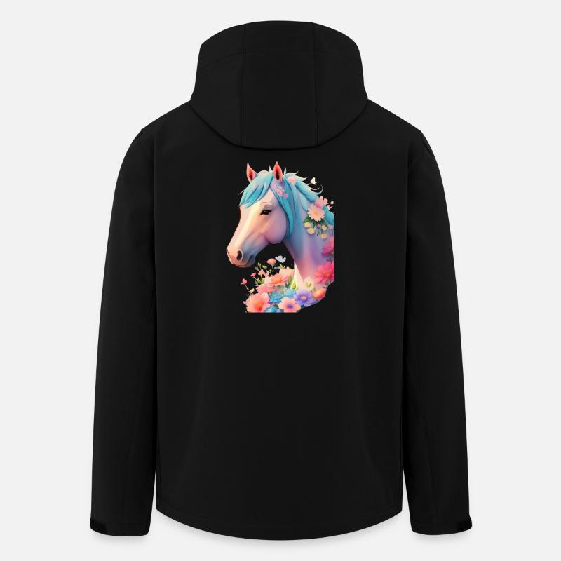 Blütenpferdchen - Recycelte Männer Softshell-Jacke von Stanley/Stella - Schwarz
