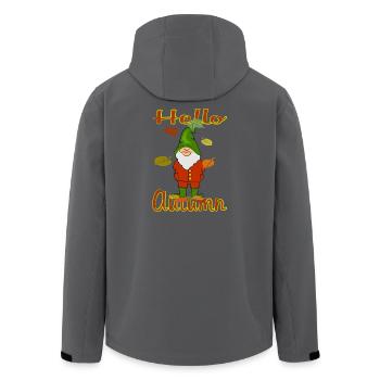 Wichtel im Herbstlaub  - Recycelte Männer Softshell-Jacke von Stanley/Stella - Schwarz - Hinten - AI Model Male 185 light (185cm)