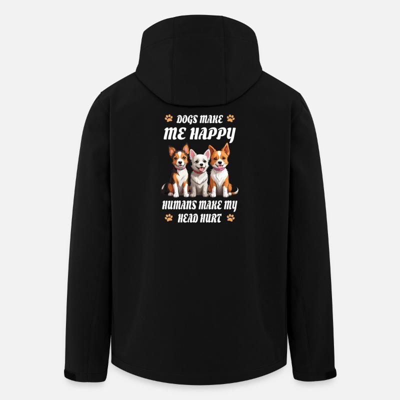 Dogs make me happy... - Men’s Recycled Softshell Jacket by Stanley/Stella - black