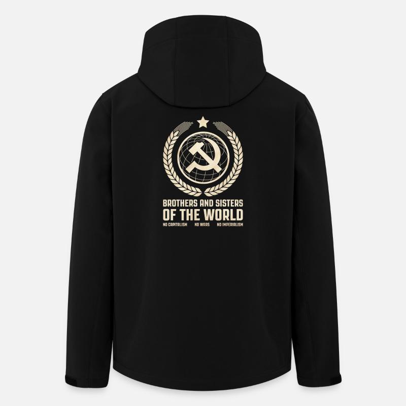 Kommunistisk internationalism - Softshelljacka herr i återvunnen polyester Discoverer Stanley/Stella - svart