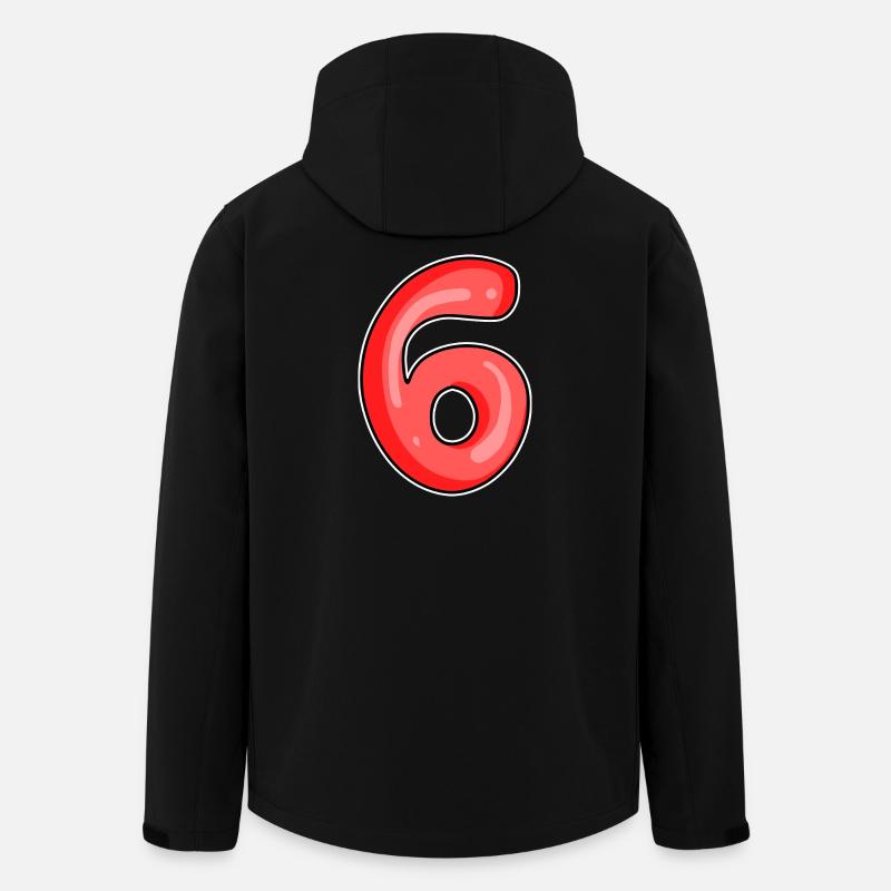 Zahl 6 Nummer - Recycelte Männer Softshell-Jacke von Stanley/Stella - Schwarz