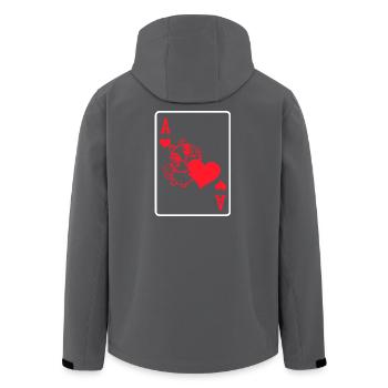 Cat Poker Heart Gambling Casino Jeu de cartes Poker - Veste softshell homme en polyester recyclé Stanley/Stella - charbon - Dos - AI Model Male 185 light (185cm)