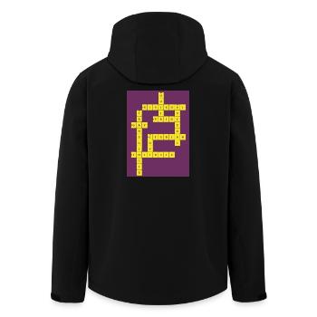 Crossword Puzzle Divers - Men’s Recycled Softshell Jacket by Stanley/Stella - black - Back - AI Model Male 185 light (185cm)