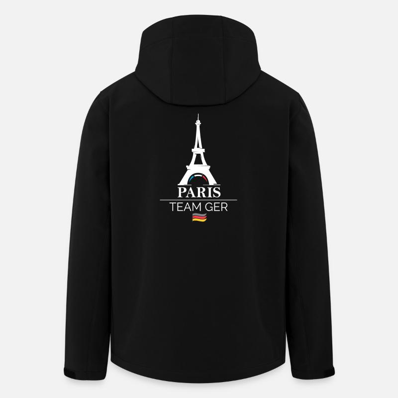 paris team germany Sport Athlet Spiele Symbol Logo - Recycelte Männer Softshell-Jacke von Stanley/Stella - Schwarz