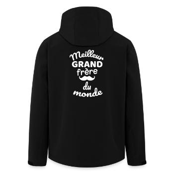 Humour et Fraternité Grand Frère T-Shirt - Veste softshell homme en polyester recyclé Stanley/Stella - noir - Dos - AI Model Male 185 light (185cm)