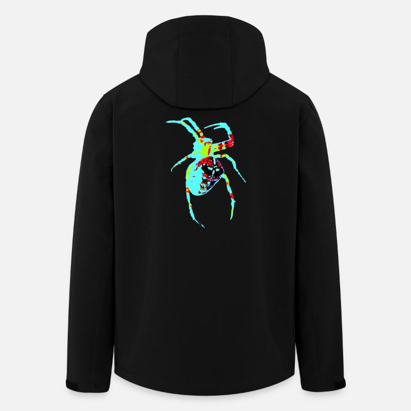 Spinne in Neonfarben - Recycelte Männer Softshell-Jacke von Stanley/Stella - Schwarz