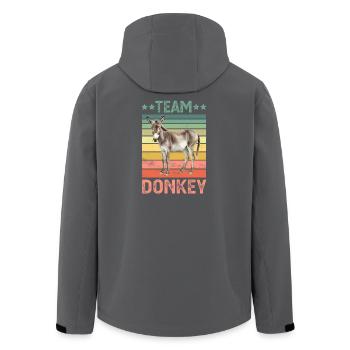 Esel - Recycelte Männer Softshell-Jacke von Stanley/Stella - Schwarz - Hinten - AI Model Male 185 light (185cm)