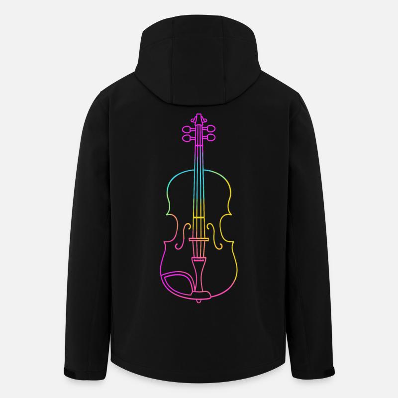 Dessin au trait du violon - Veste softshell homme en polyester recyclé Stanley/Stella - noir