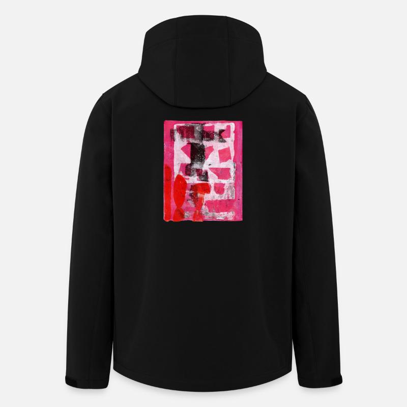 Abstrait Monoprint Street Art Impression Expressionnisme - Veste softshell homme en polyester recyclé Stanley/Stella - noir