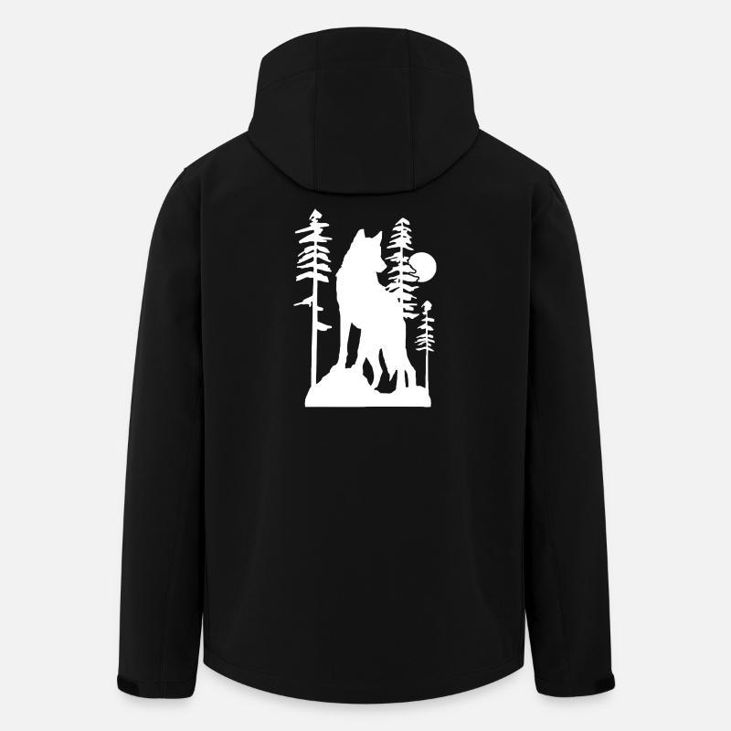 Mystischer Wolf, der bei Vollmond heult - Recycelte Männer Softshell-Jacke von Stanley/Stella - Schwarz