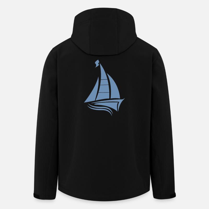 Segeln Segelboot Segler Silhouette Minimalistisch - Recycelte Männer Softshell-Jacke von Stanley/Stella - Schwarz