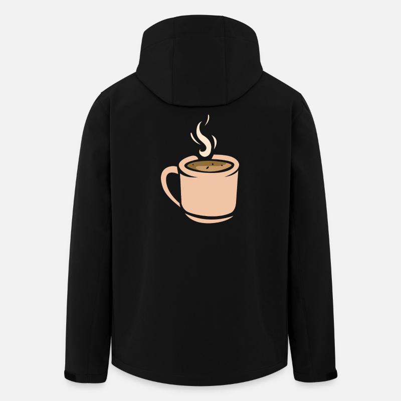 Illustration d'une tasse à café - Veste softshell homme en polyester recyclé Stanley/Stella - noir