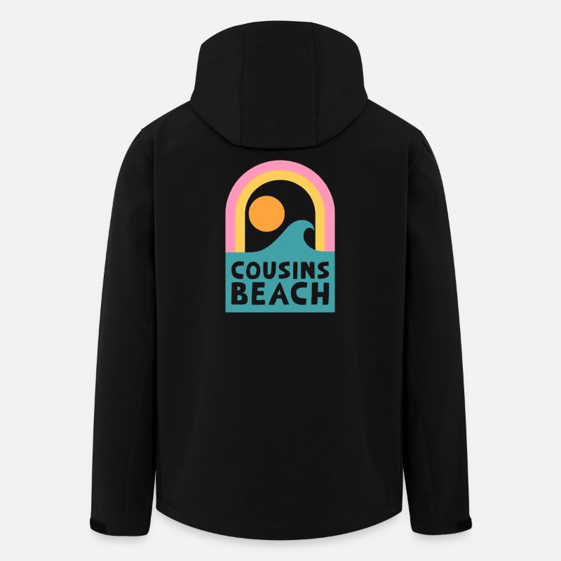 Cousins Beach – Retro Sunset Design - Recycelte Männer Softshell-Jacke von Stanley/Stella - Schwarz
