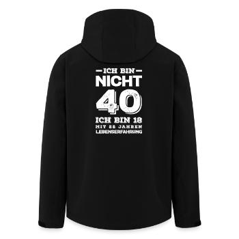 Funny 40th Birthday Gift Birthday Shirt - Men’s Recycled Softshell Jacket by Stanley/Stella - black - Back - AI Model Male 185 light (185cm)