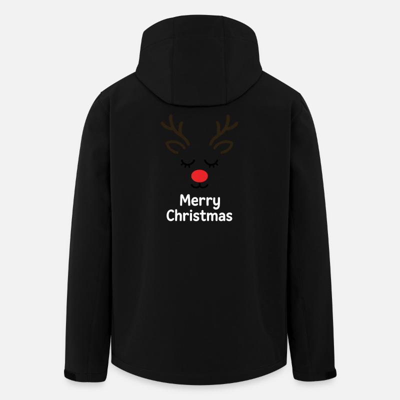 Cerf Rudolph Joyeux Noël doux - Veste softshell homme en polyester recyclé Stanley/Stella - noir