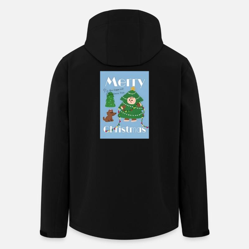 Cute Christmas Tree Illustration - Men’s Recycled Softshell Jacket by Stanley/Stella - black