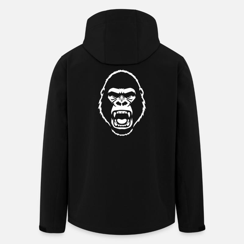 wuetender-gorilla-stencil-grunge-vector_path128 - Recycelte Männer Softshell-Jacke Discoverer von Stanley/Stella - Schwarz