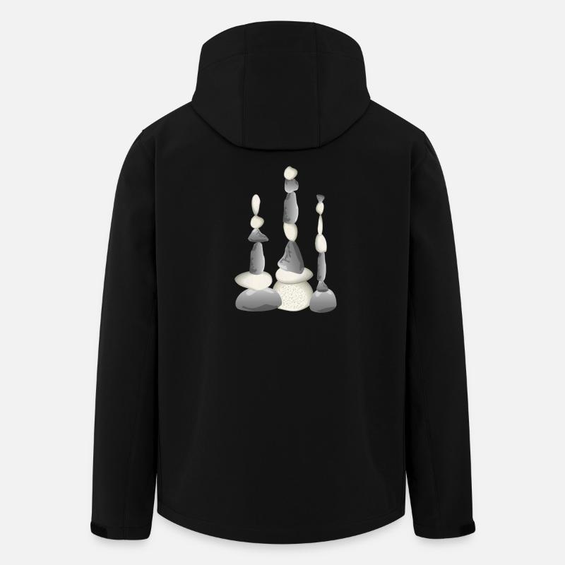 Three Zen-style balancing stone towers - Men’s Recycled Softshell Jacket by Stanley/Stella - black