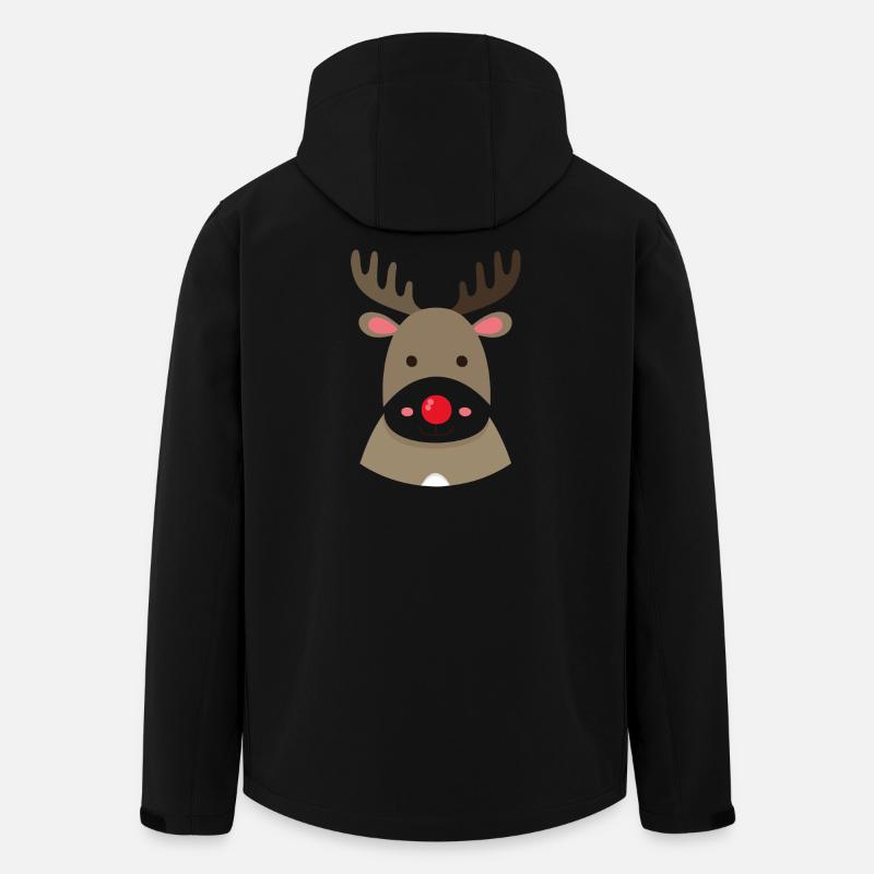 Motif de dessin animé Rudolph Renne - Veste softshell homme en polyester recyclé Stanley/Stella - noir