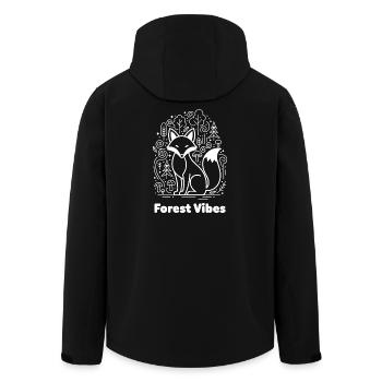 Renard des forêts dans la forêt nuageuse - Veste softshell homme en polyester recyclé Stanley/Stella - noir - Dos - AI Model Male 185 light (185cm)