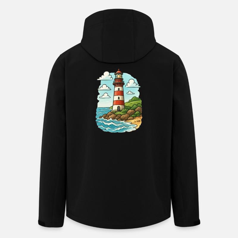Lighthouse on the coastal path - Men’s Recycled Softshell Jacket by Stanley/Stella - black