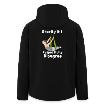 Funny Aerial Yoga Gravity Disagree Art Tee - Men’s Recycled Softshell Jacket by Stanley/Stella - black - Back - AI Model Male 185 light (185cm)